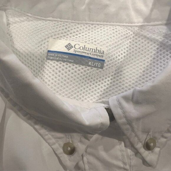 Columbia White Long Sleeve Button Down Top Size XL - Picture 9 of 9